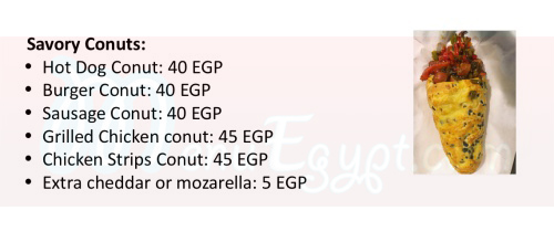 Conut menu Egypt